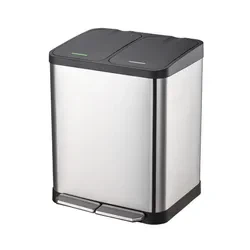 Prullenbak met 2 compartimenten voor voetpedaal