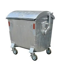 Verplaatsbare gegalvaniseerde afvalbak met deksel